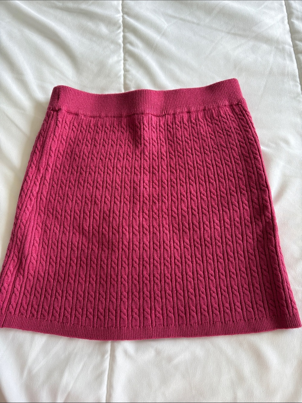 Janie and Jack Cable-Knit Raspberry Pink Mini Skirt size 10 EUC never worn